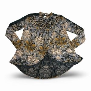 FREE PEOPLE high-low lace shoulder top